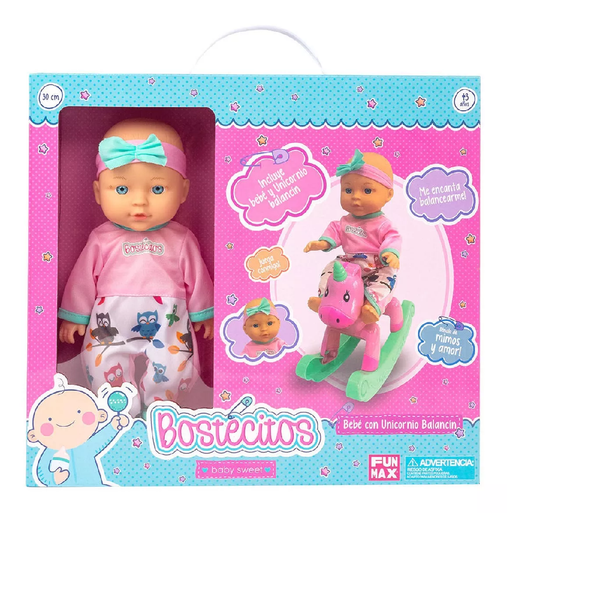 Mu eca Bebe De Juguete Bostecitos Con Unicornio Balanc n