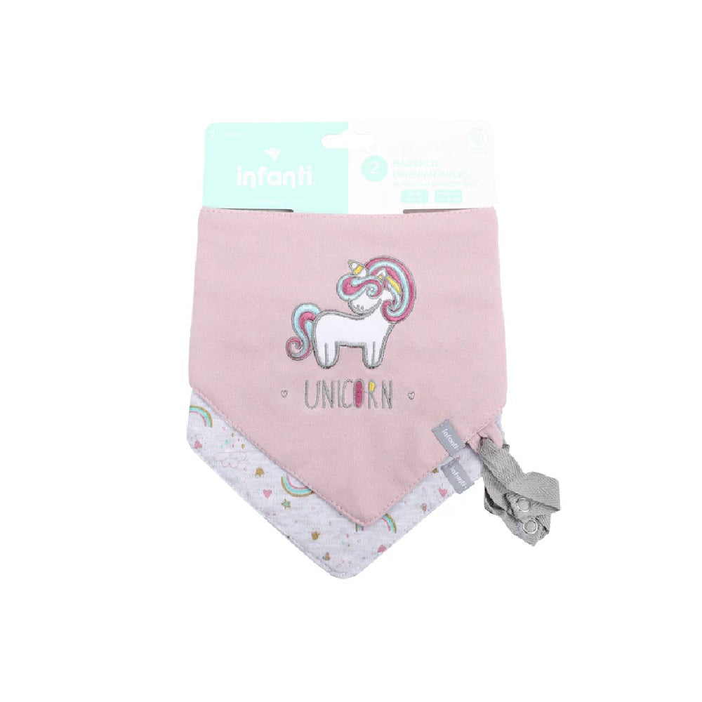 Bipack Baberos Impermeables Niña Unicornio Infanti