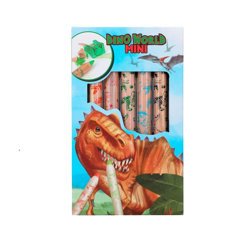 Lapices de colores con sacapunta de Dino World