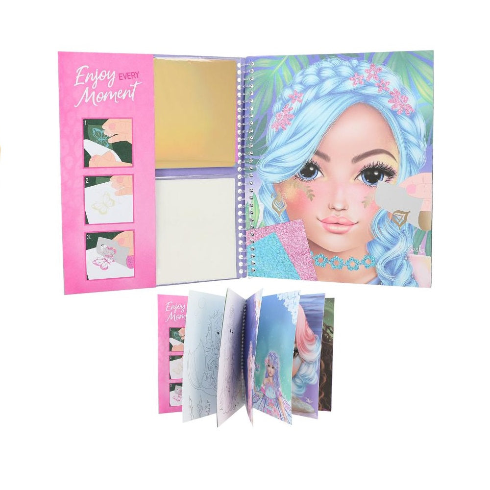 Libro para colorear Stick & Shine Top Model