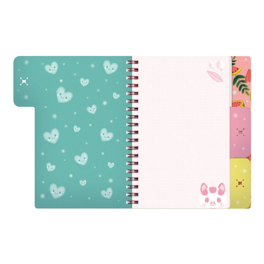 Cuaderno con Divisores y pins Bangobobs - Cerdito Piggy