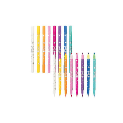 Libro de colorear con un set de lápices mágicos de doble punta