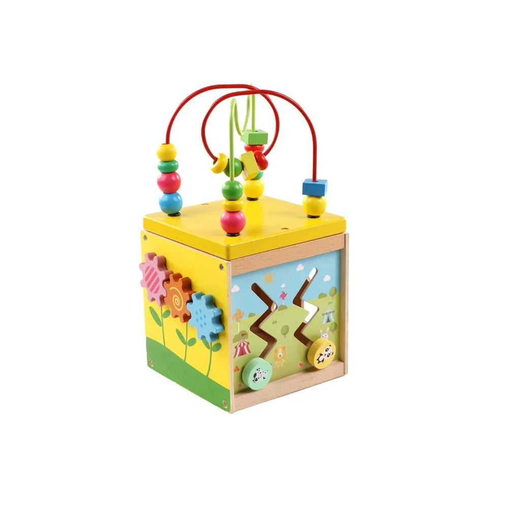 Cubo de Actividades de Madera Multicolor 5 en 1