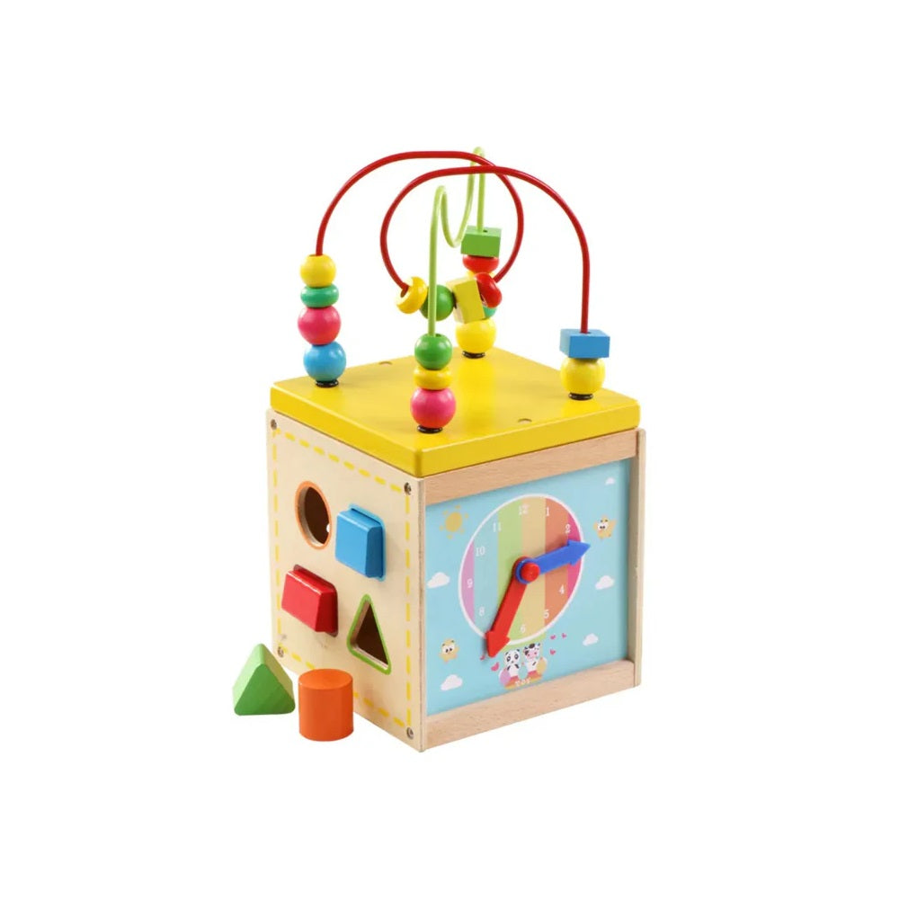 Cubo de Actividades de Madera Multicolor 5 en 1