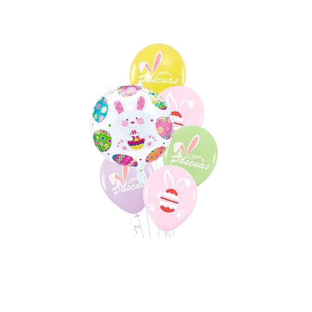 Set de globos conejo de pascua 6pcs