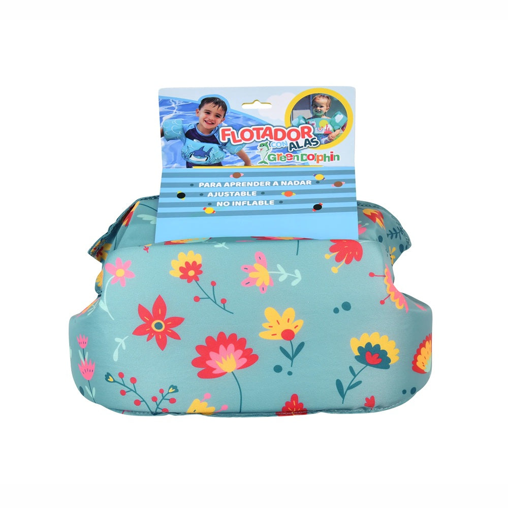 Flotador con Alitas Flores Celeste - Green Dolphin
