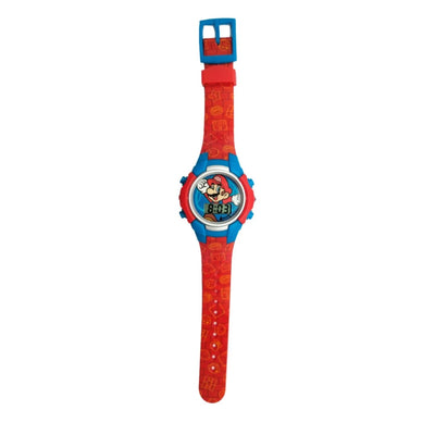 RELOJ SUPER MARIO LCD PARPADEANTE CORREA ROJA