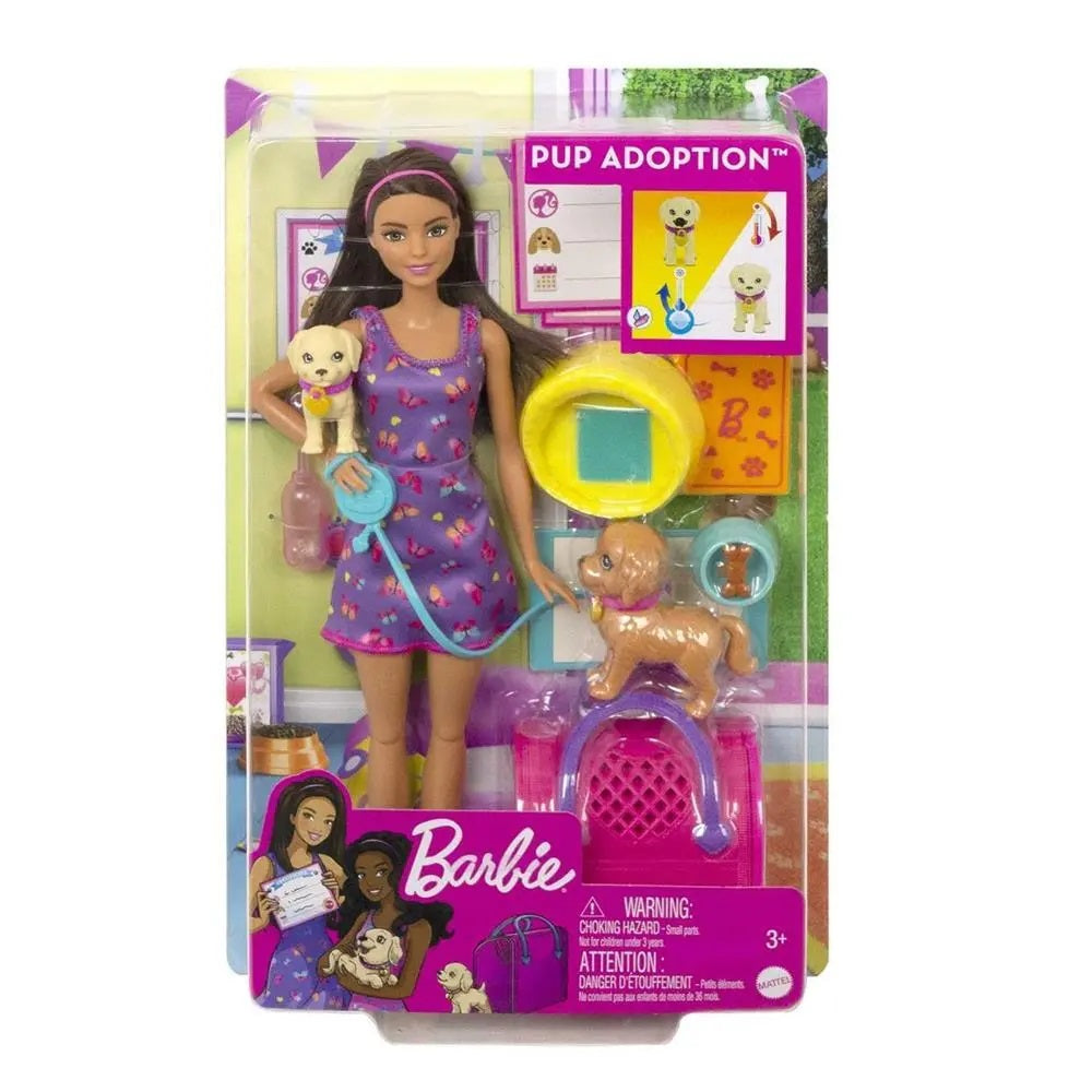 Barbie set de juego adopta un perrito