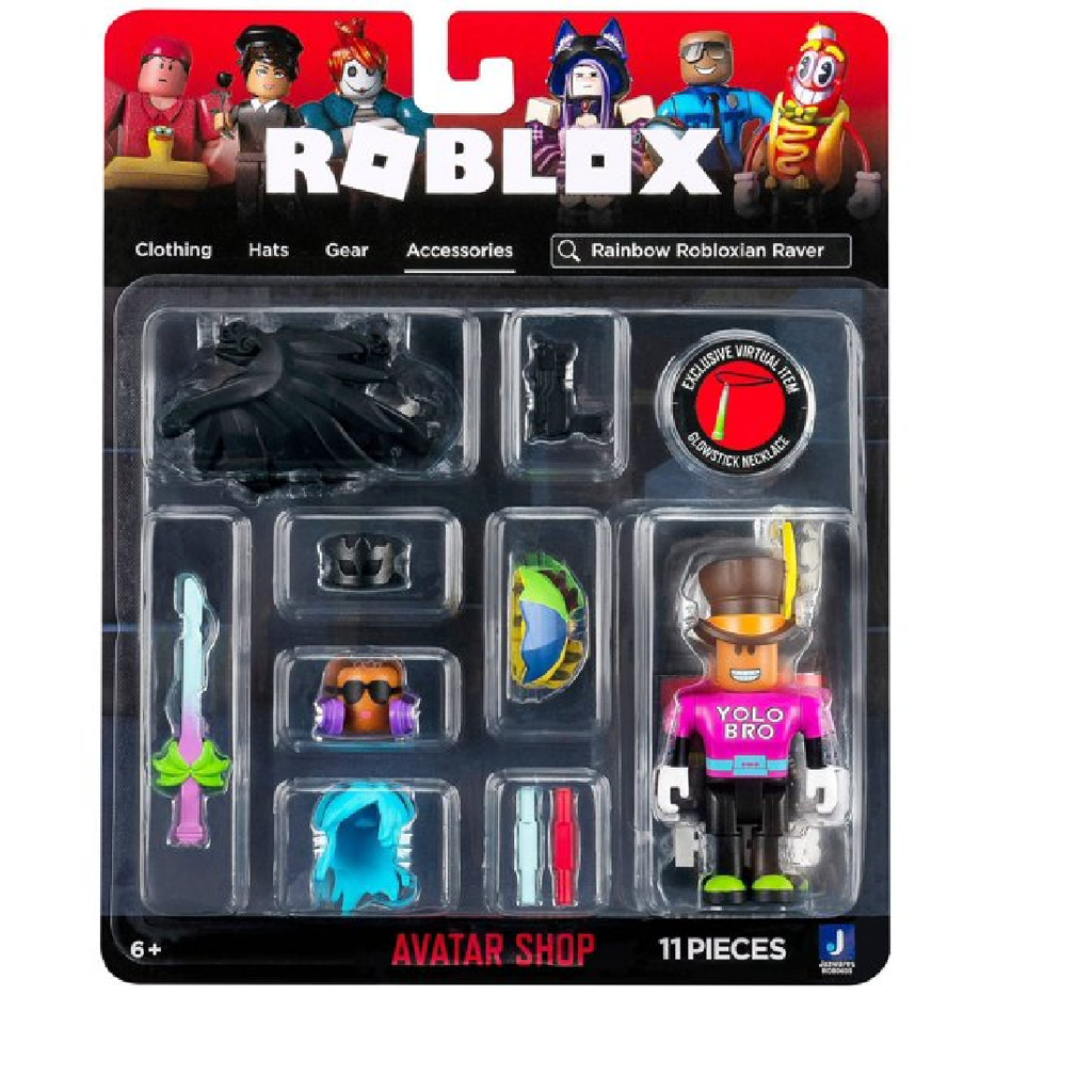 Roblox Avatar Tienda Rainbow Robloxian Raver Figura de acción