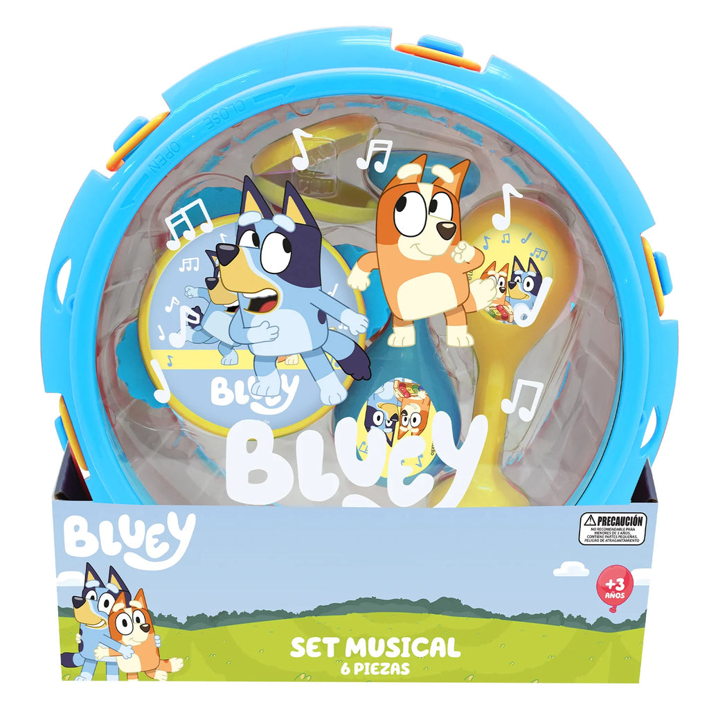 SET MUSICAL EN TAMBOR 6 INSTRUMENTOS BLUEY