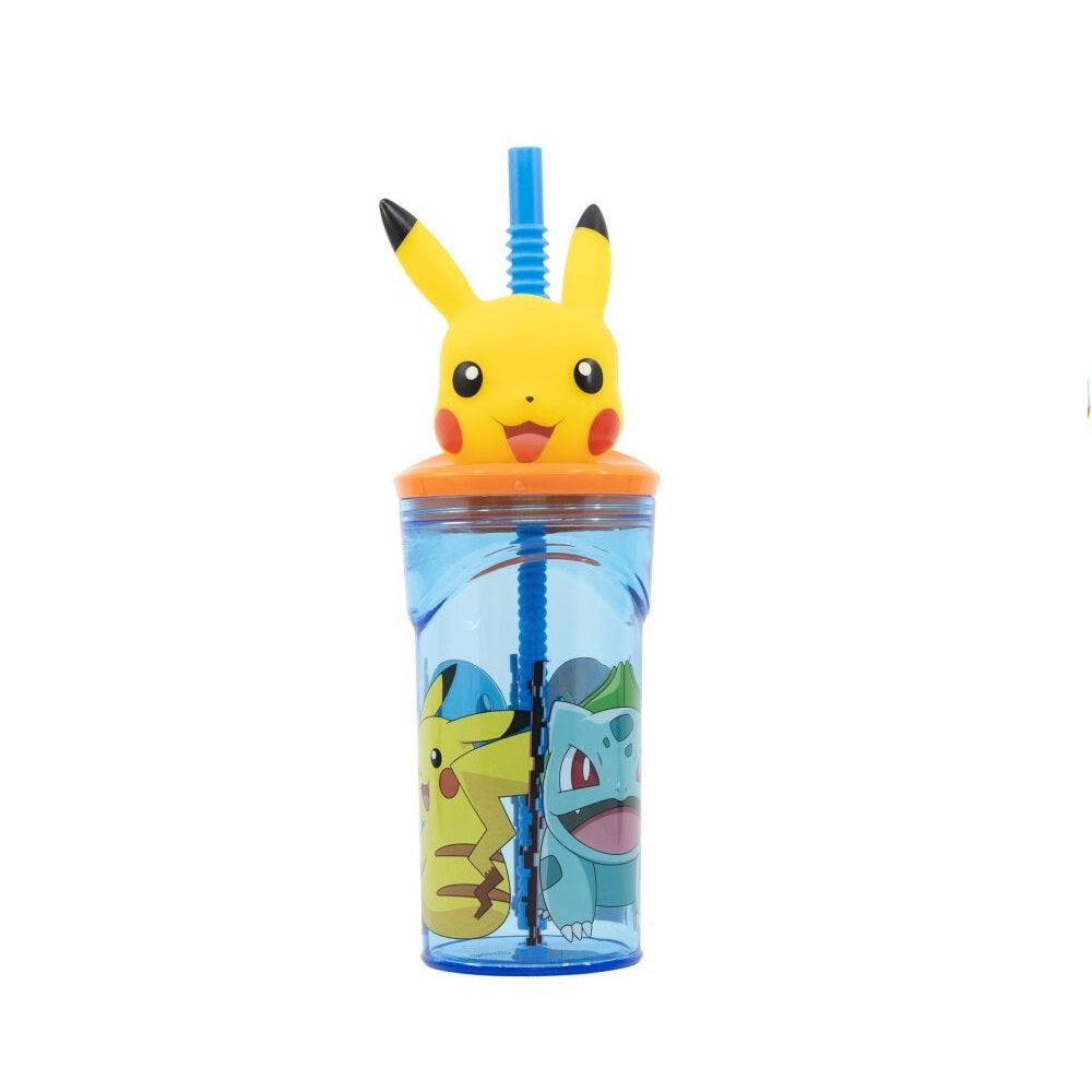 Vaso con bombilla figura 3D de Pikachu