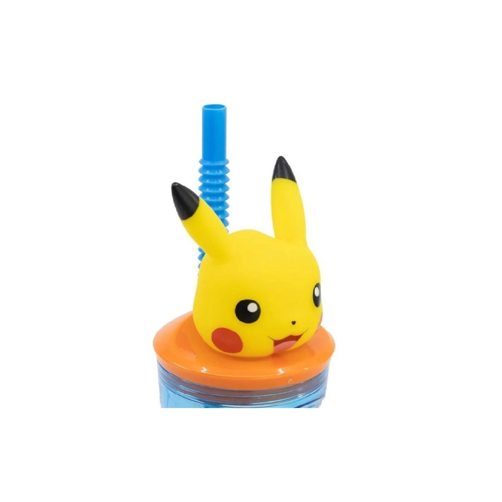 Vaso con bombilla figura 3D de Pikachu