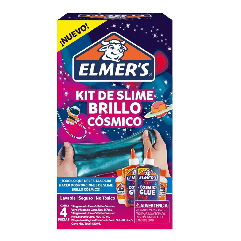 Kit Slime Brillo Cosmico 4 Piezas Elmers