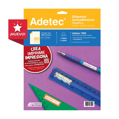 Etiqueta Escolar 44x13mm 5 Hojas