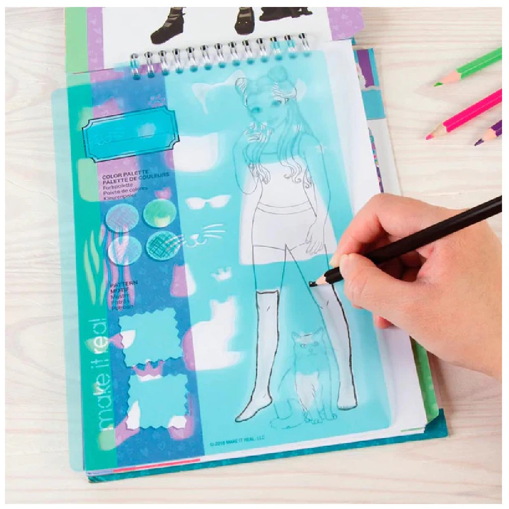 Cuaderno de bocetos de diseño de moda: pretty kitty